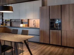 Cucina tortora moderna con penisola Klab 02 outlet a soli 21490 Euro^Diotti.com Online