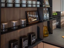 Cucina tortora moderna con penisola Klab 02 outlet a soli 21490 Euro^Diotti.com Online