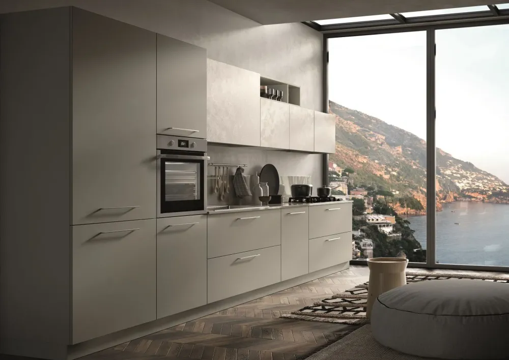 Essebi Cucina tortora moderna lineare Seta 1- Cucine Lineari|Cucine Moderne
