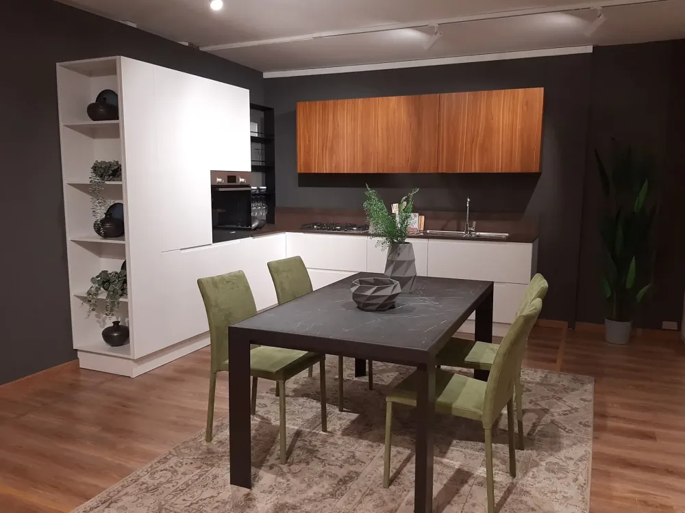 Cucina Traccia moderna bianca ad angolo scontata 45%^Febal New