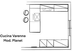 CUCINA Cucina angolare modello planet PREZZO OUTLET scontata 77%^Varenna Best
