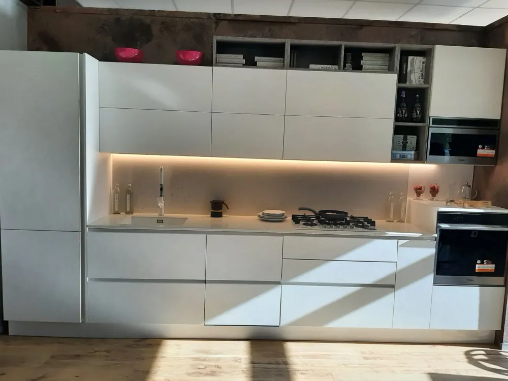 Veneta Cucine Cucina Start time j gesso OFFERTA OUTLET sconto 45%- Cucine Lineari|Cucine Moderne