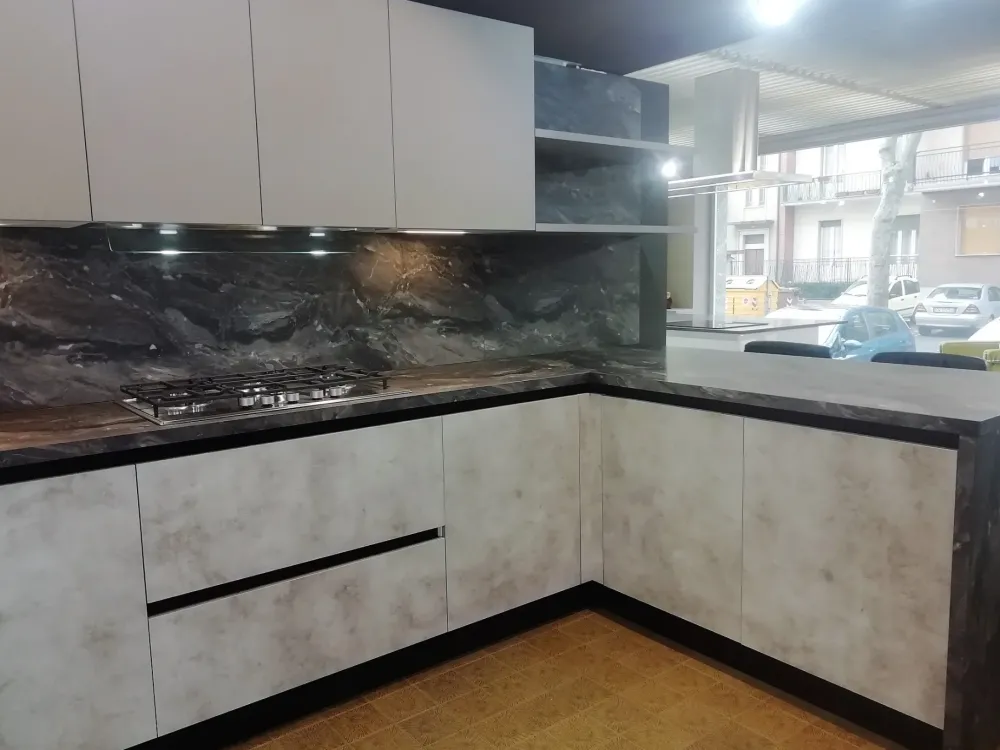 Outlet Cucina Voque moderna tortora ad angolo Cucine Ad Angolo|Cucine Moderne