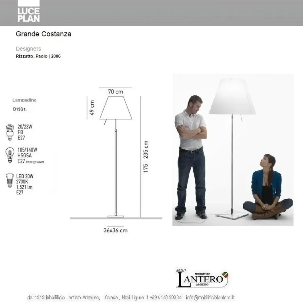 Luceplan Da terra con SCONTO IMPERDIBILE- Lampade Da Terra