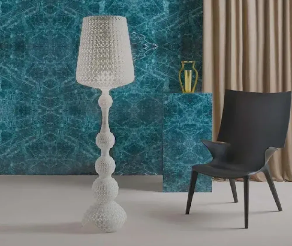 Da terra stile Moderna Kabuki lampada da terra bianca in offerta outlet^Kartell New