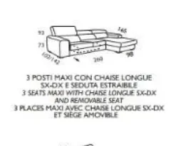 Divani letto con penisola Beth in OFFERTA - 50%^Collezione esclusiva Sale