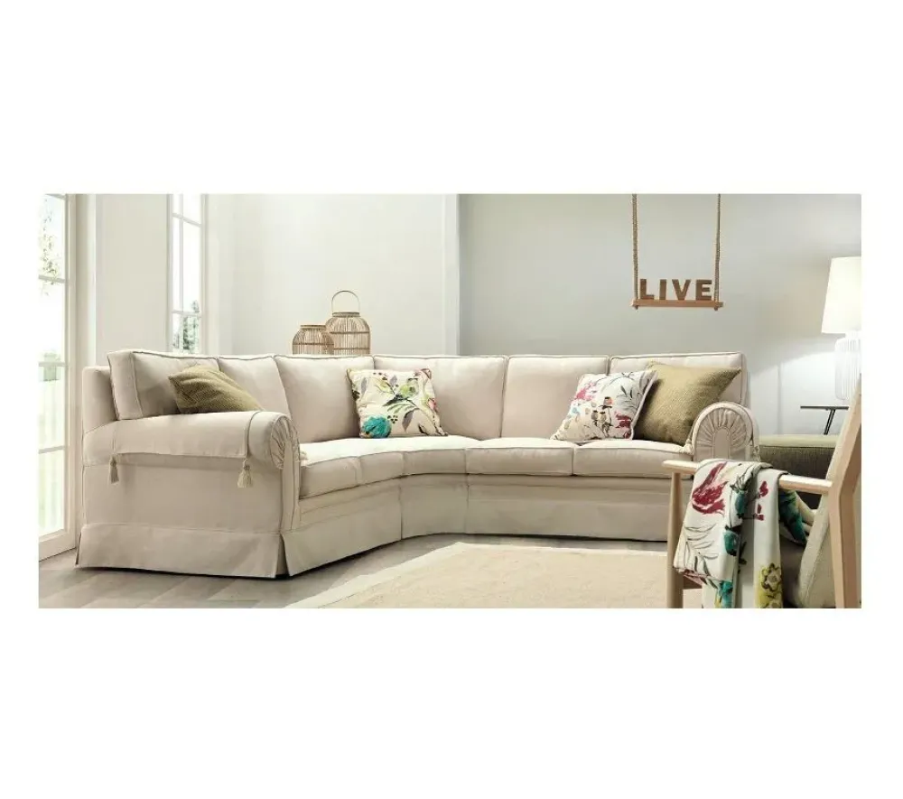 Outlet Divano angolare Divano angolare piuma modello fiore ad un prezzo conveniente Divani