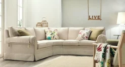 Outlet Divano angolare Divano angolare piuma modello fiore ad un prezzo conveniente Divani
