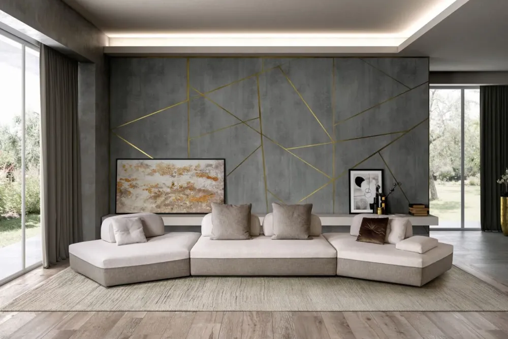 Divano angolare in Tessuto Lewis^Rizzetto