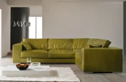 Divano angolare pelle in misto piuma   a prezzo scontato^Md work Best