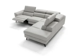 Max Divani Divano angolare pelle in poliuretano   a prezzo Outlet- Divani