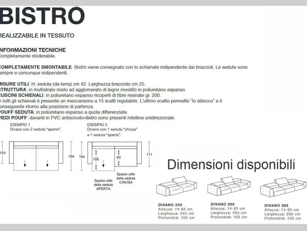 Hot Divano Bistrò a PREZZO OUTLET scontato del 17% Divani