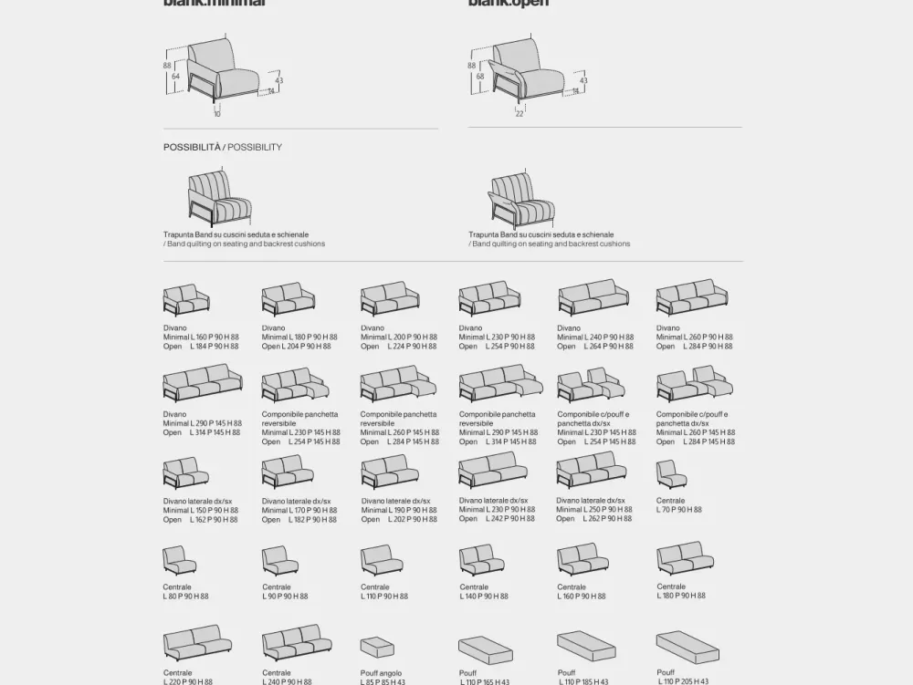 Divano Blank minimal : con uno SCONTO ESCLUSIVO del 35% Divani