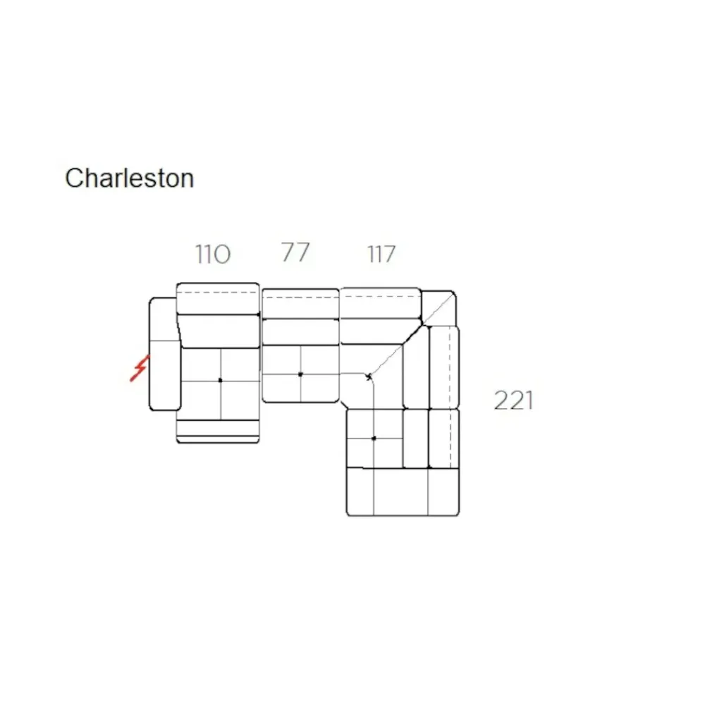 Nicoletti Home Divano Charleston di in stile moderno a prezzo Outlet- Divani