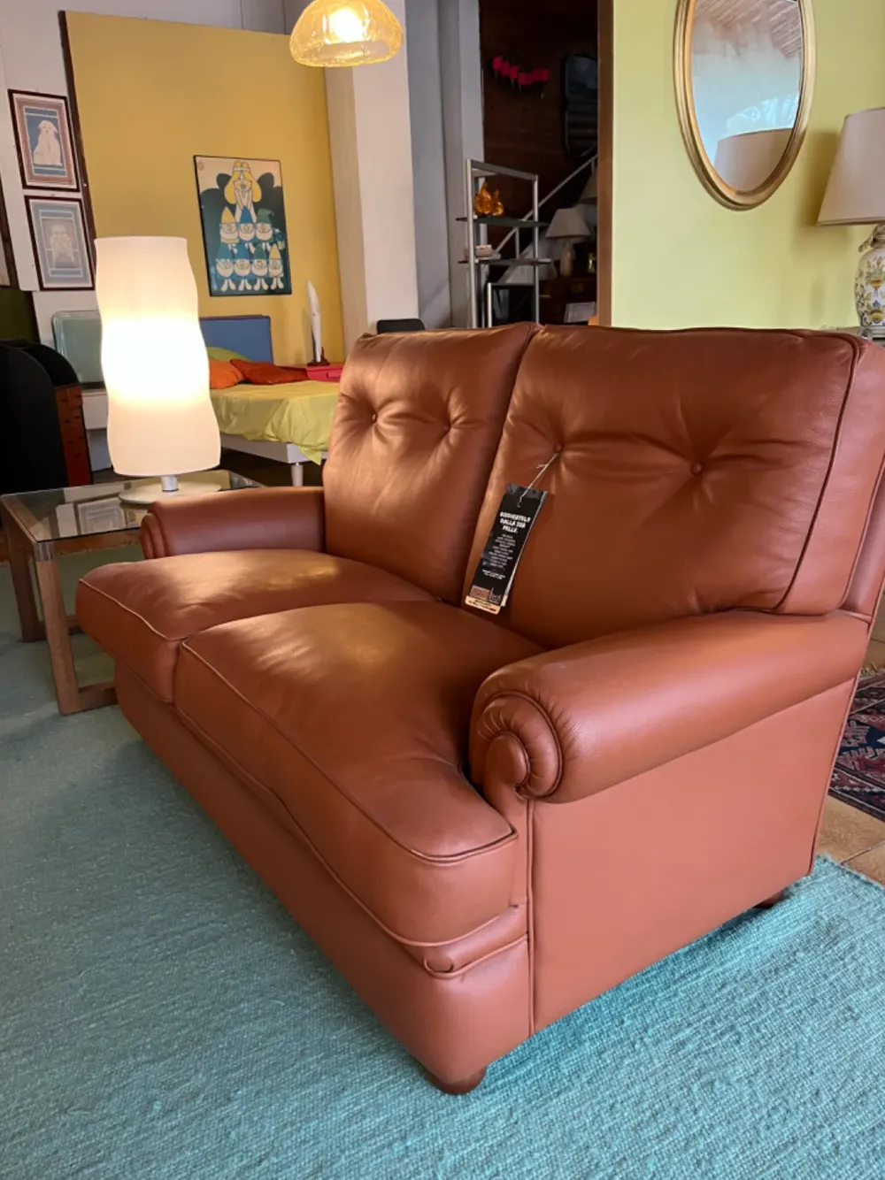 Divano classico pelle Etruria di con sconto del - 61%^Artigianale