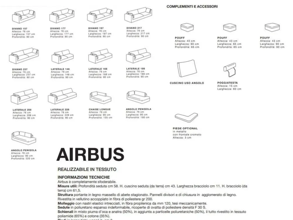 Excò Divano con penisola Airbus ad un prezzo vantaggioso- Divani