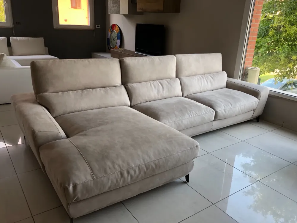 Divano con penisola Denver Crippa divani&letti OFFERTA OUTLET^Crippa Salotti Outlet