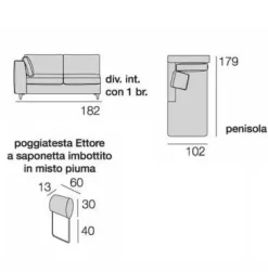 Online Divano con penisola Ettore a prezzo ribassato Divani