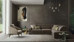 Le Comfort Divano con penisola in Pelle a prezzo ribassato- Divani