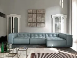 Divano con penisola in Pelle Glamour^Doimo Salotti Online