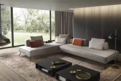 Artigianale Divano con penisola in stile Design Con seduta fissa con forte sconto- Divani