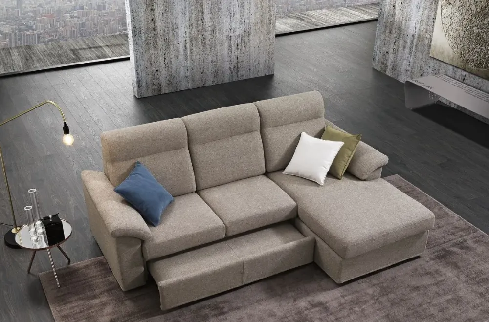 New Divano con penisola in stile Moderno Con seduta estraibile con forte sconto Divani