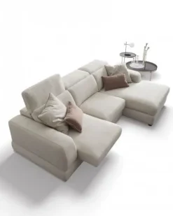 Outlet Divano con penisola in Tessuto Graffiti Divani