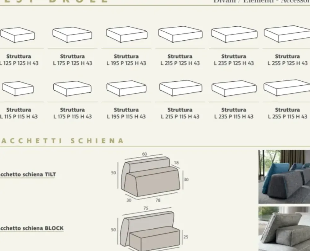 Discount Divano con penisola in Tessuto Jest droll Divani