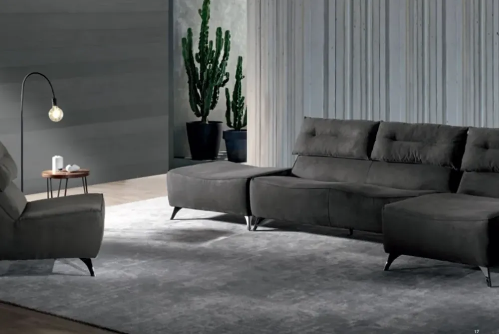 Divano con penisola in Tessuto Alivar^Excò Best