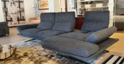 New Divano con penisola in Tessuto Chamonix Divani