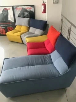 Calia Divano con penisola in Tessuto Hip hop- Divani