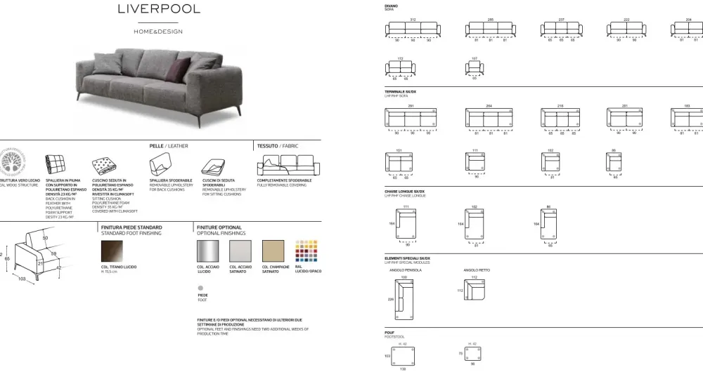 Discount Divano Con penisola modello Liverpool di con forte sconto Divani