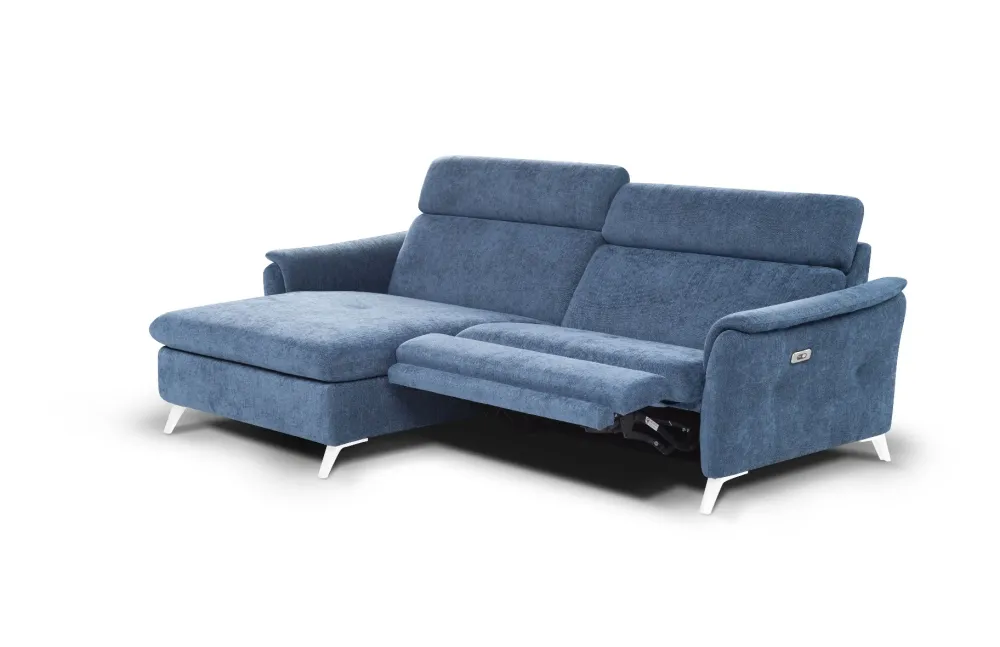 Divano con penisola pelle in poliuretano a prezzo Outlet^Nicoletti Home Best