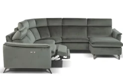 Divano con penisola pelle in poliuretano a prezzo Outlet^Nicoletti Home Best