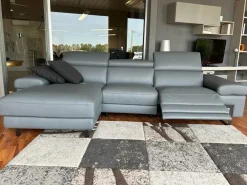 Divano con penisola pelle in poliuretano   in Offerta Outlet^Doc Clearance