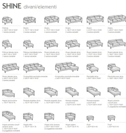 Samoa Divano con penisola Shine in Tessuto a 2590€- Divani