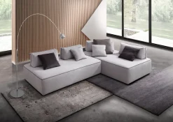 Biel Divano con penisola tessuto in misto piuma a prezzo scontato- Divani