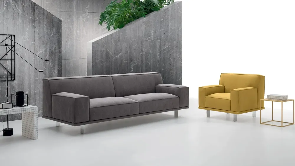 Divano con penisola tessuto in poliuretano a prezzo Outlet^Felis Online