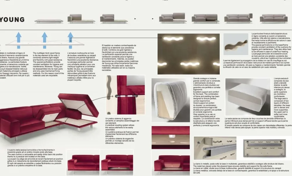 Divano con penisola tessuto in poliuretano a prezzo Outlet^Felis Online