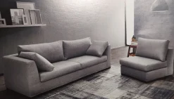 Fabbri salotti Divano con penisola tessuto in poliuretano   in Offerta Outlet- Divani