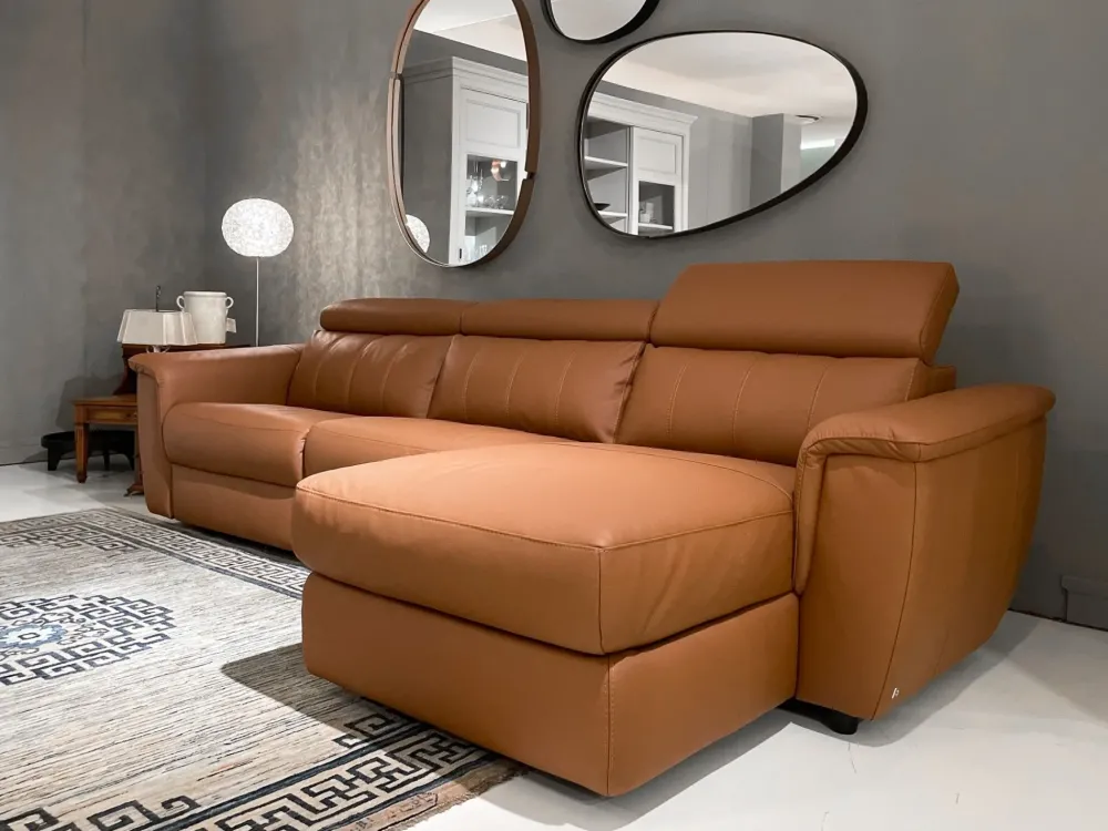 Clearance Divano con penisola Washington in Pelle a 3863€ Divani