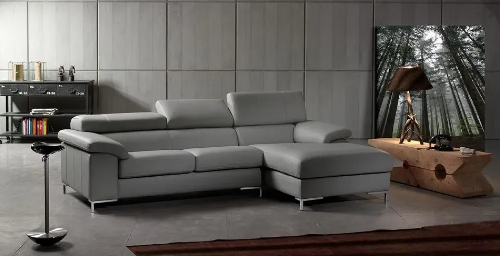 Clearance Divano da 3 posti modello Divano in pelle fiore mod.taylor con chaise-longue in promo-sconto del 50% di scontato Divani