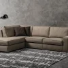 Excò Divano da 4 posti modello Divano mod.ingrid con chaise-longue rivestito in tessuto scontato del 50% di scontato- Divani