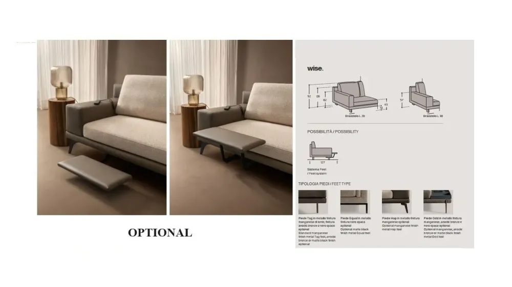 New Divano da 4 posti modello Wise di scontato Divani