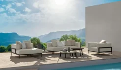 Talenti Divano da giardino outdoor Cleo teak sofa  cm 230  ecru'  A PREZZI OUTLET- Divani Da Giardino