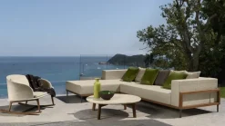 Talenti Divano da giardino outdoor Cleo teak sofa  cm 230  ecru'  A PREZZI OUTLET- Divani Da Giardino