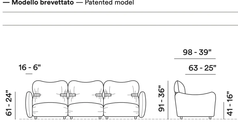 Divano Dea di in stile design in Offerta Outlet^Max Divani Online