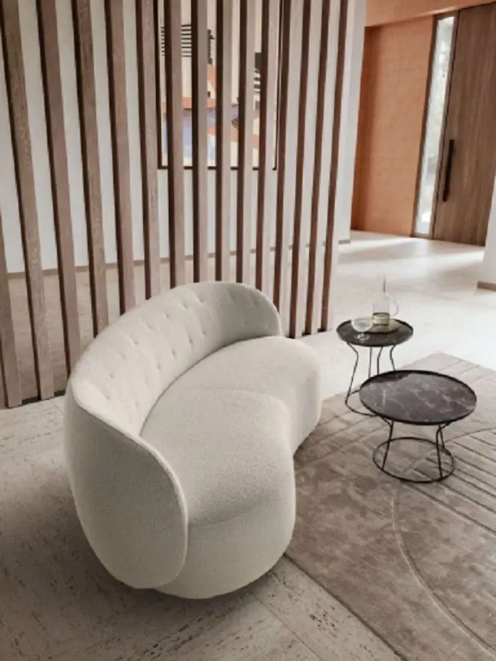 Artigianale Divano design tessuto Divano 3 posti curvo moby di con sconto del - 23%- Divani