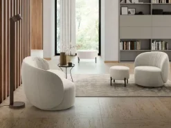 Artigianale Divano design tessuto Divano 3 posti curvo moby di con sconto del - 23%- Divani