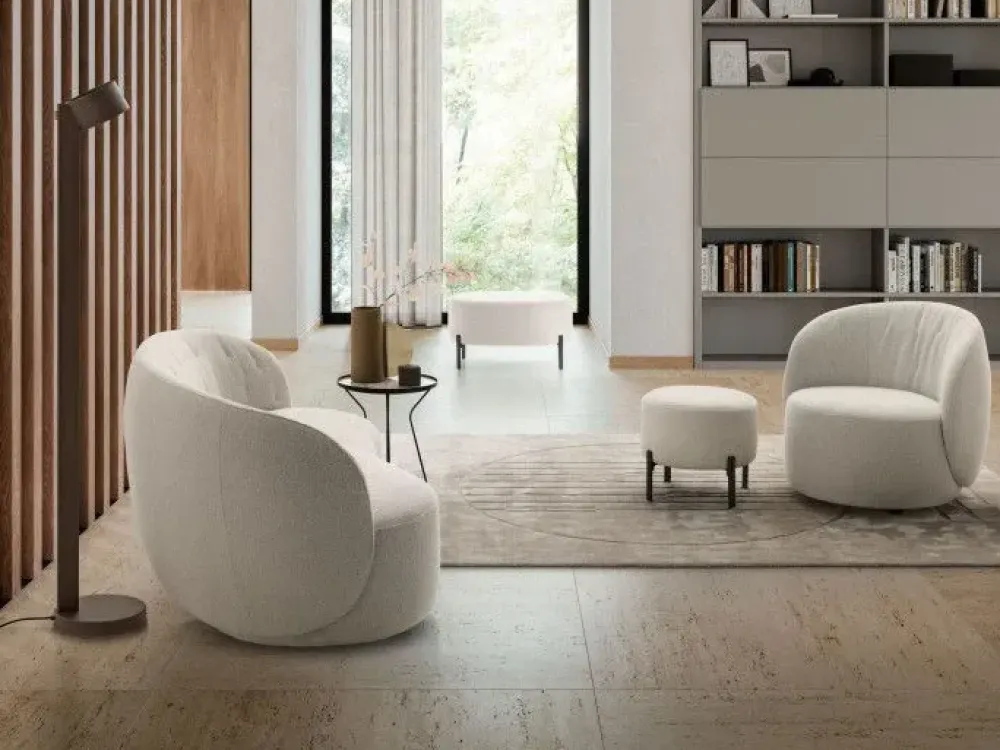 Artigianale Divano design tessuto Divano 3 posti curvo moby di con sconto del - 23%- Divani